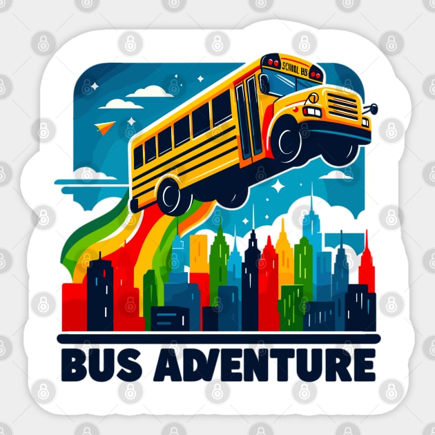 School Bus Adventure Sticker by Vehicles-Art